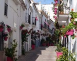 Typical street scene in the heart of the old town in Estepona. Spanish So Simple Classes in Estepona and Marbella
